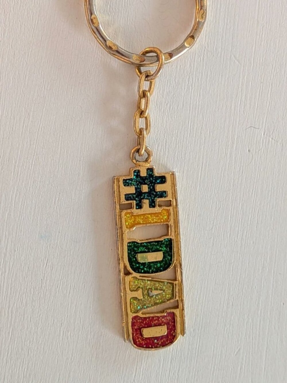 Rainbow #1 Dad, Metal Enameled Keychain, Father's Day Gift